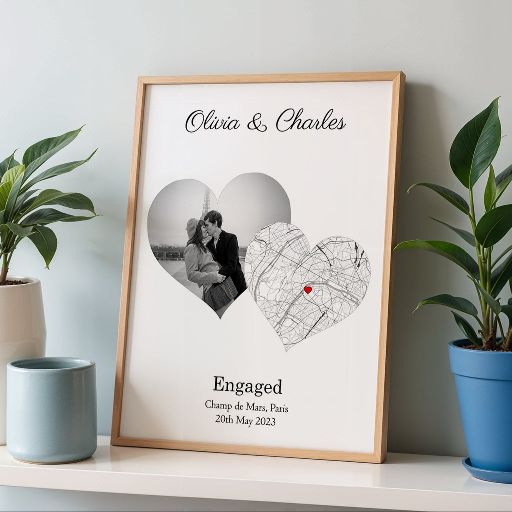 Personalised Street Map Photo Heart Print