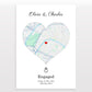 Personalised Street Map Heart Print