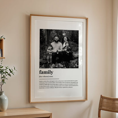 Personalised Family Definition Photo Print