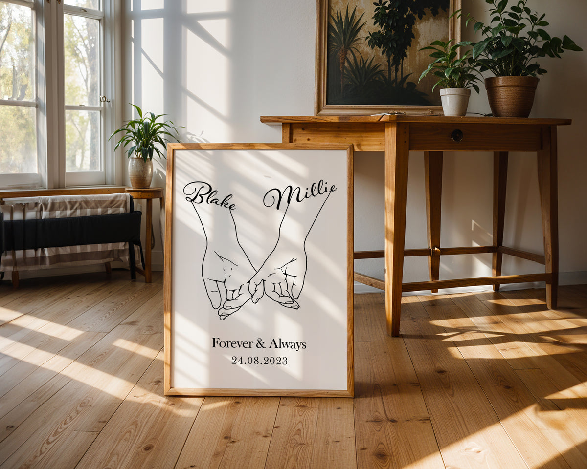 Personalised Couples Anniversary Pinky Promise Print | Lotsy.co.uk ...