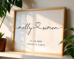 Personalised Heart Linked Names Print