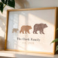 Personalised Bear Family Print