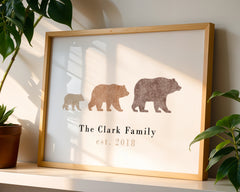 Personalised Bear Family Print