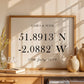 Personalised Coordinates Print