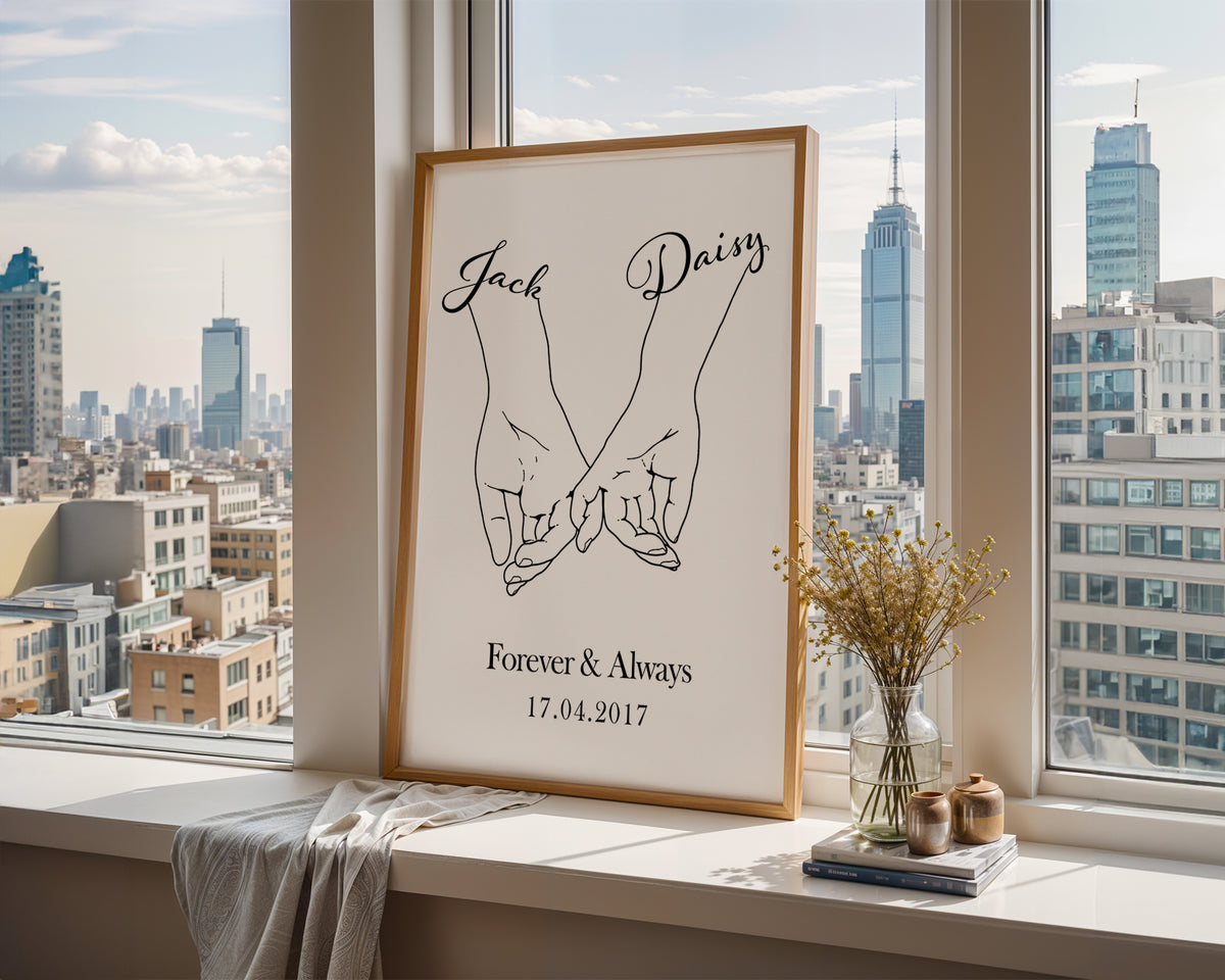 Personalised Couples Anniversary Pinky Promise Print | Lotsy.co.uk ...