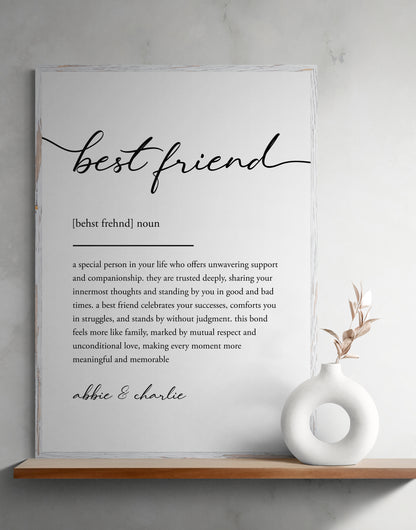 Personalised Friendship Definition Print